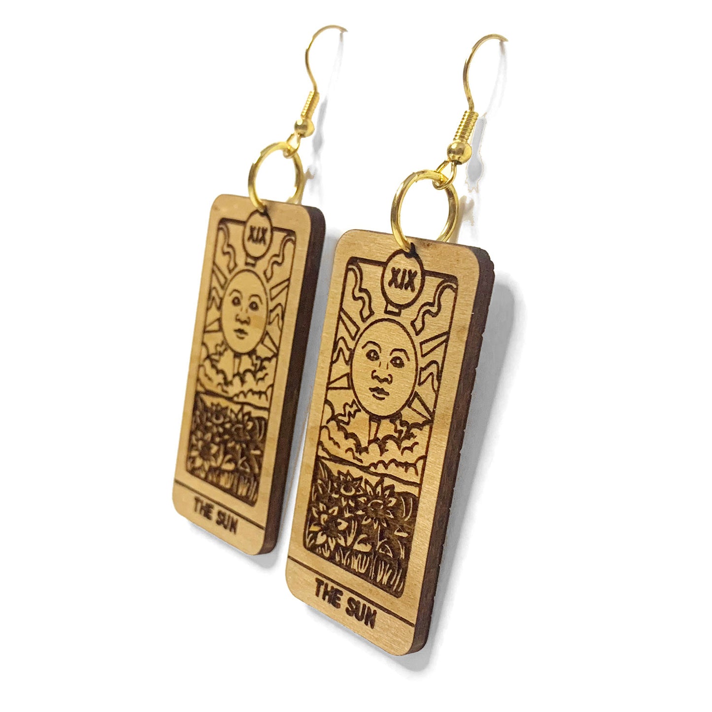The Sun Tarot Card Dangle Earrings
