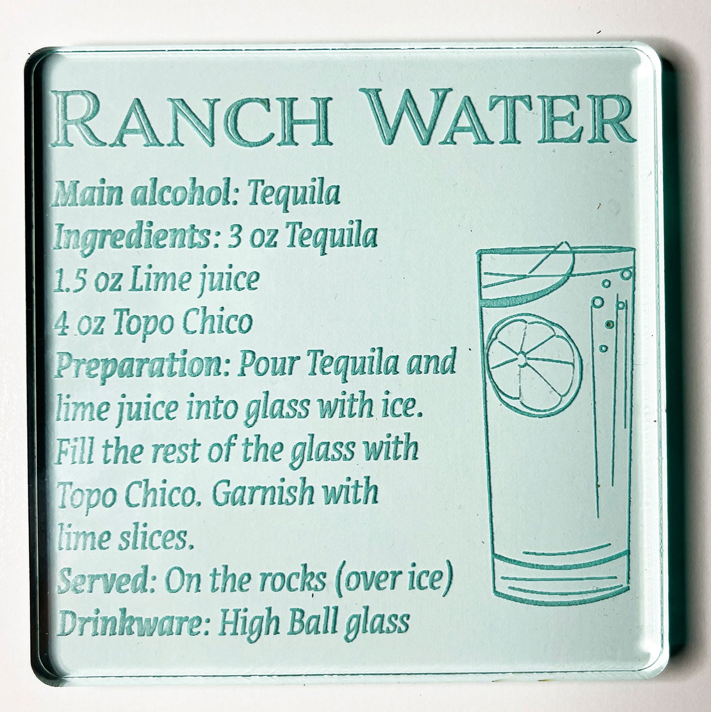 Unique Cocktail Recipe Coasters (Set of 4)