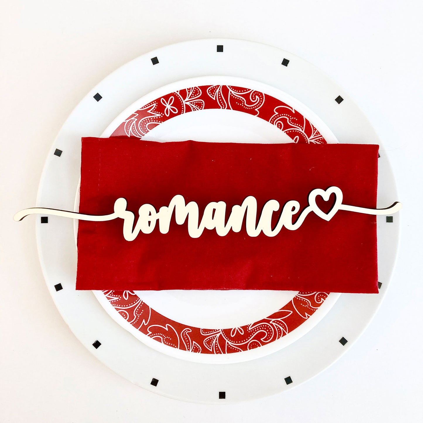 Valentine Plate Words with Hearts (Set of 8)