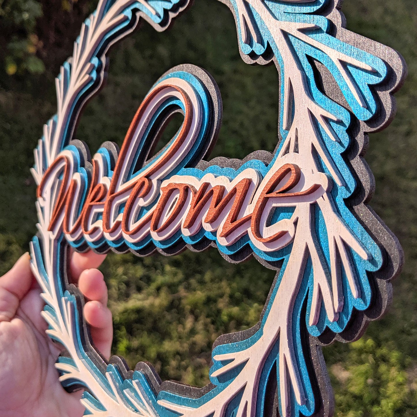 Welcome - Layered Door Wreath