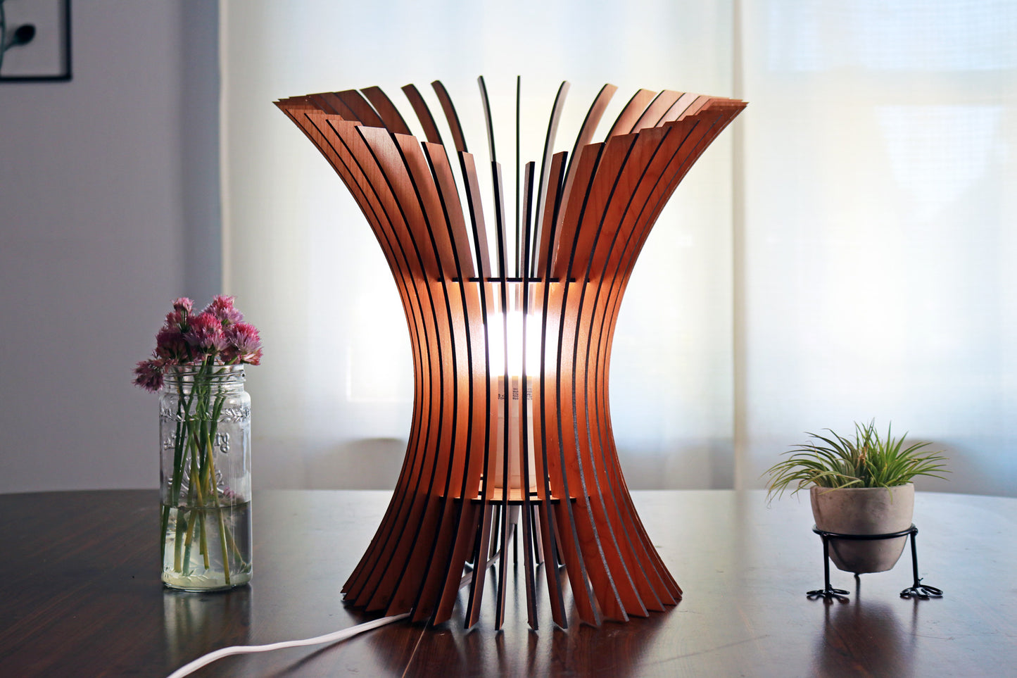 Angular Wood Shell Lamp