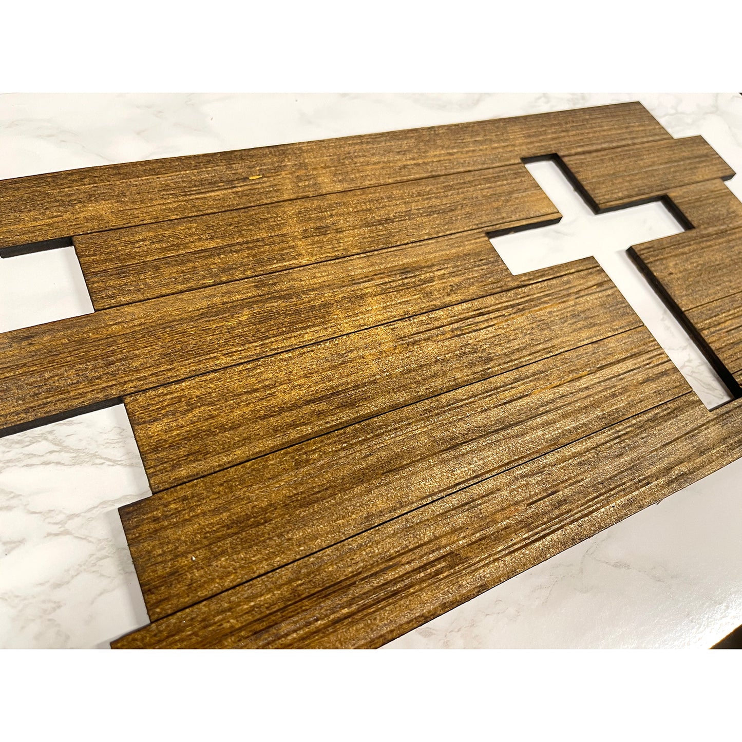 Wood Slats Cross Wall Sign