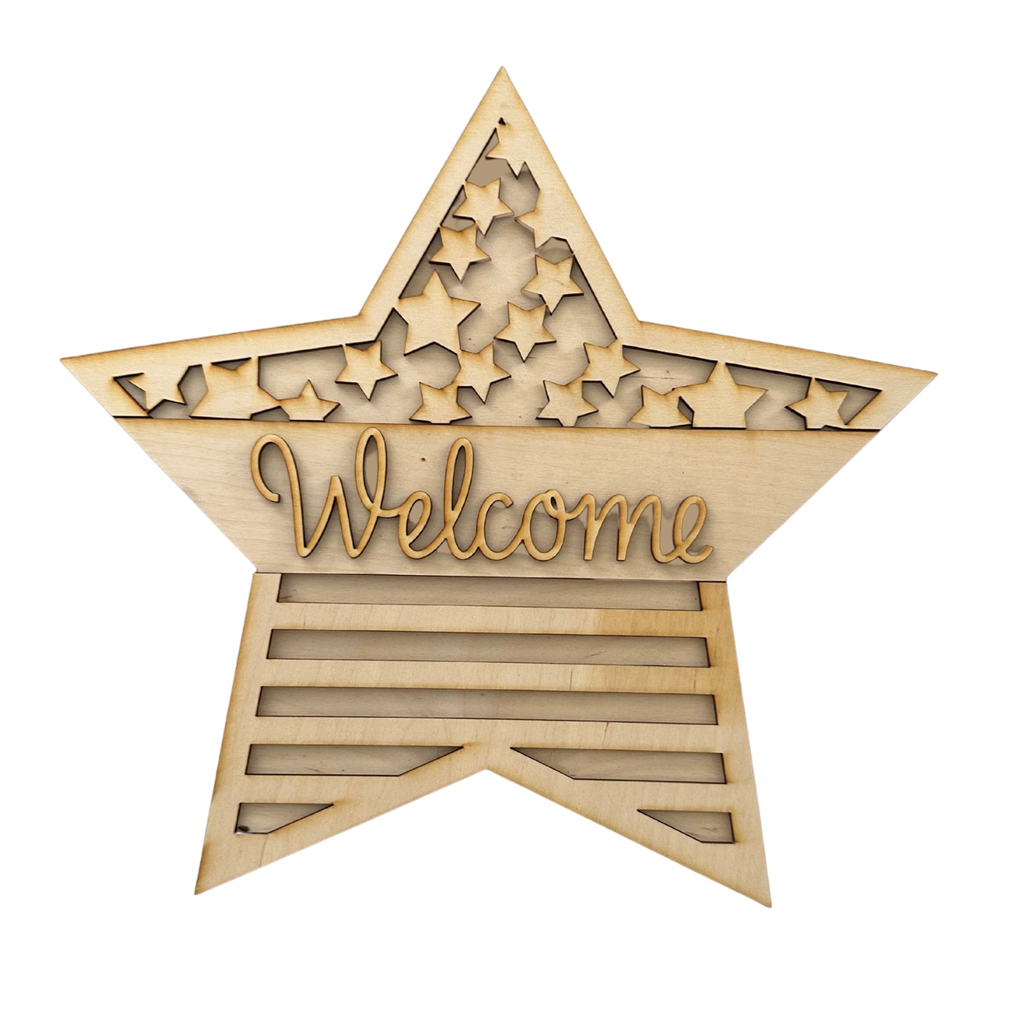 XL Layered Stars and Stripes Welcome Sign