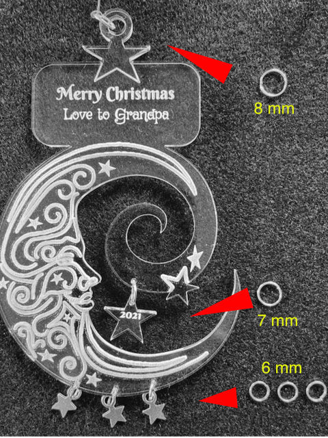 Winter Moon Ornament with Personalized Message