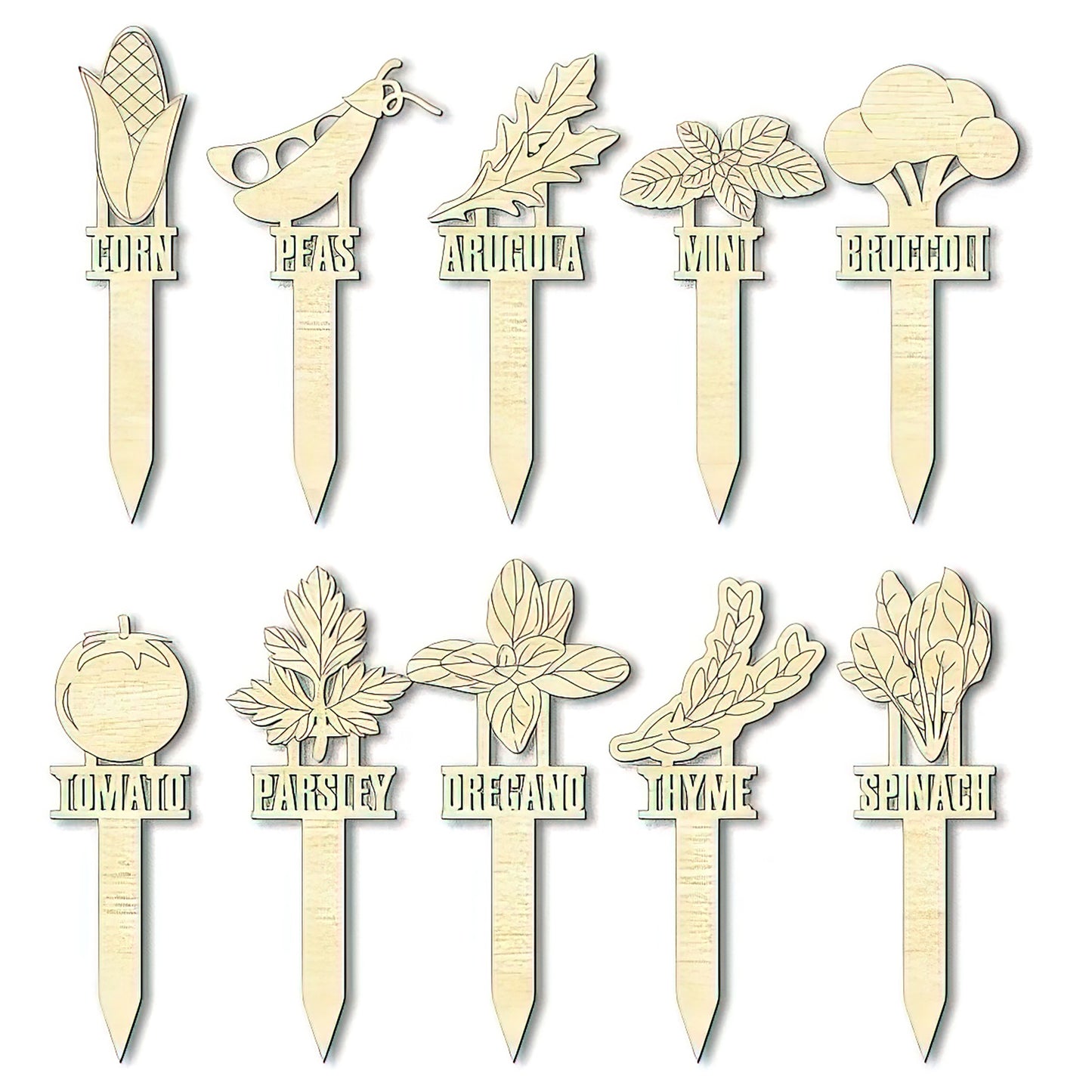 Jumbo Illustrative Garden Stakes Set