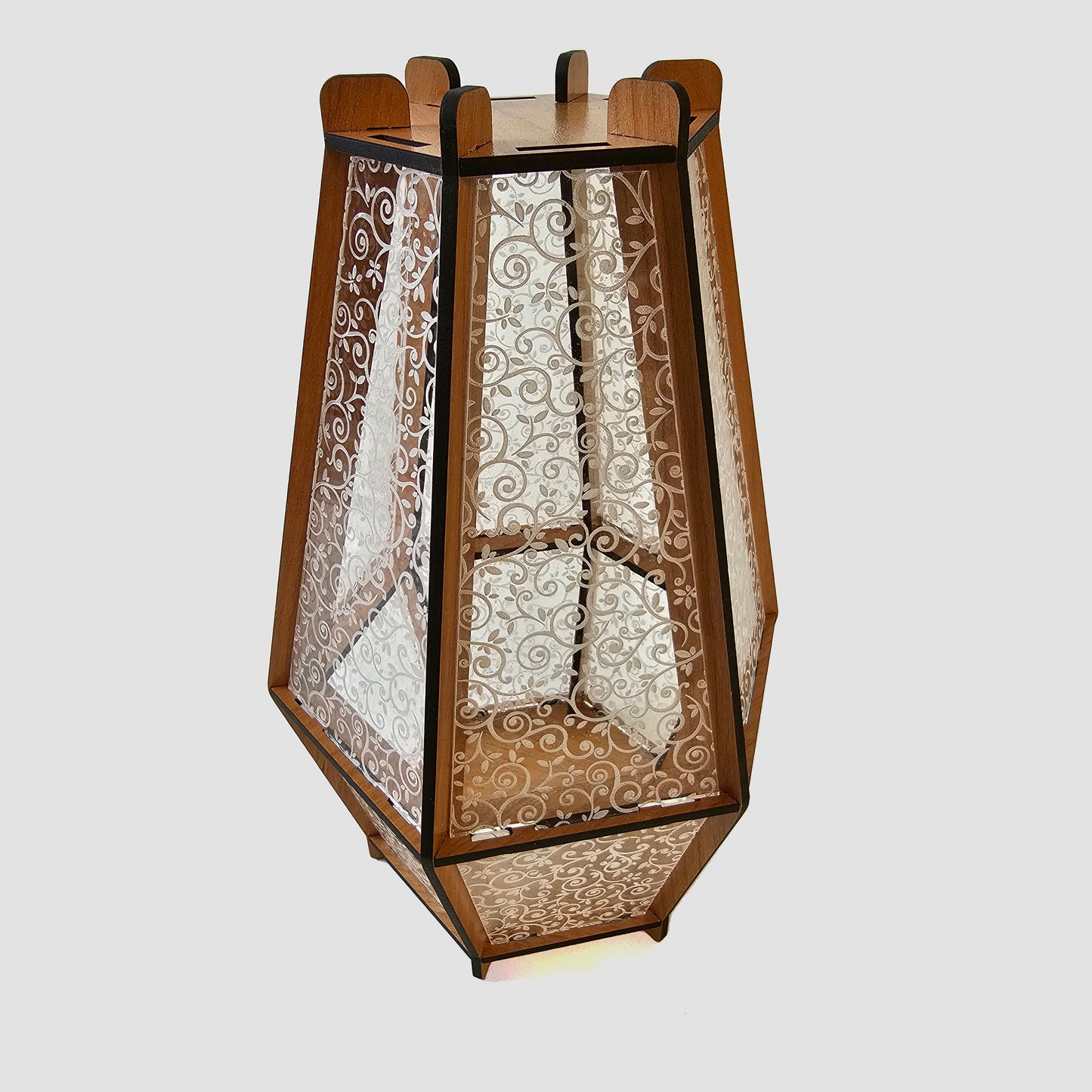 Small Decorative Faceted Tabletop Lantern