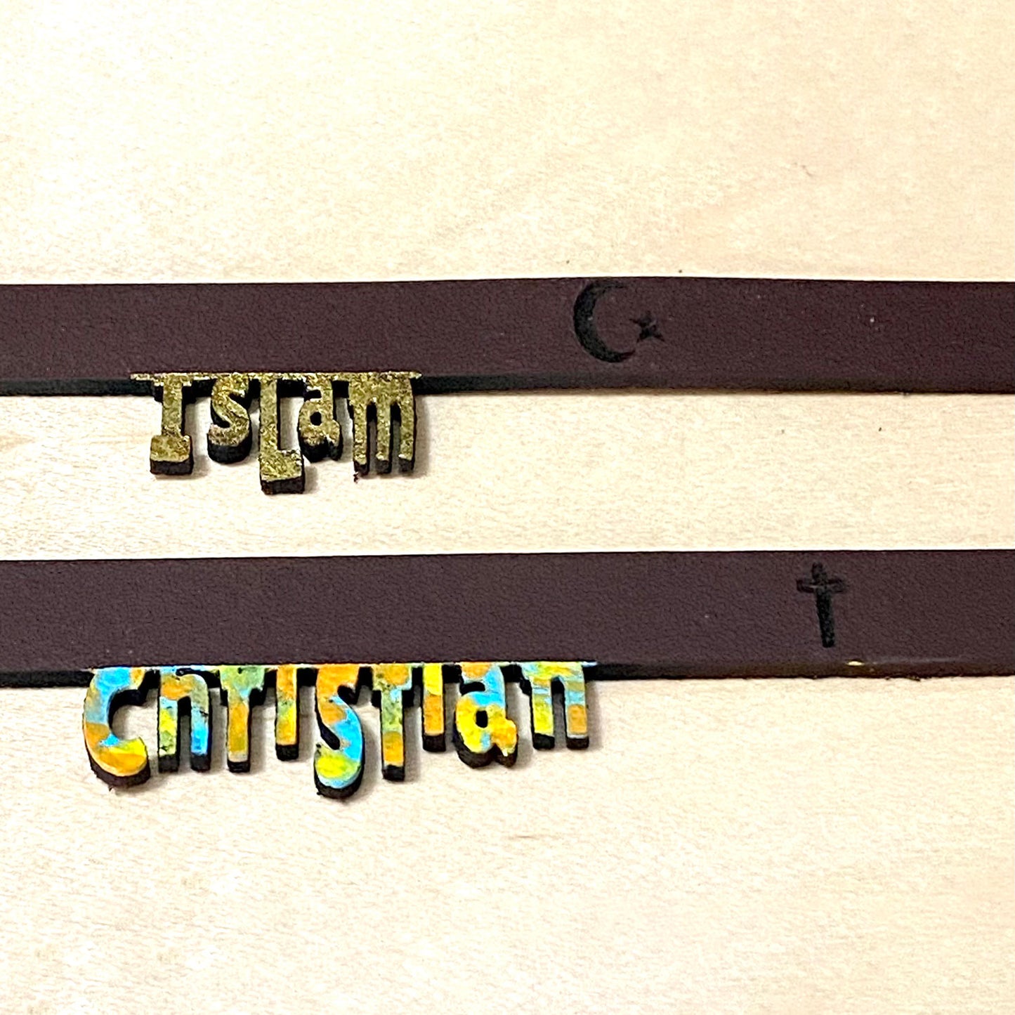 Leather Faith Bracelets (Set of 5)