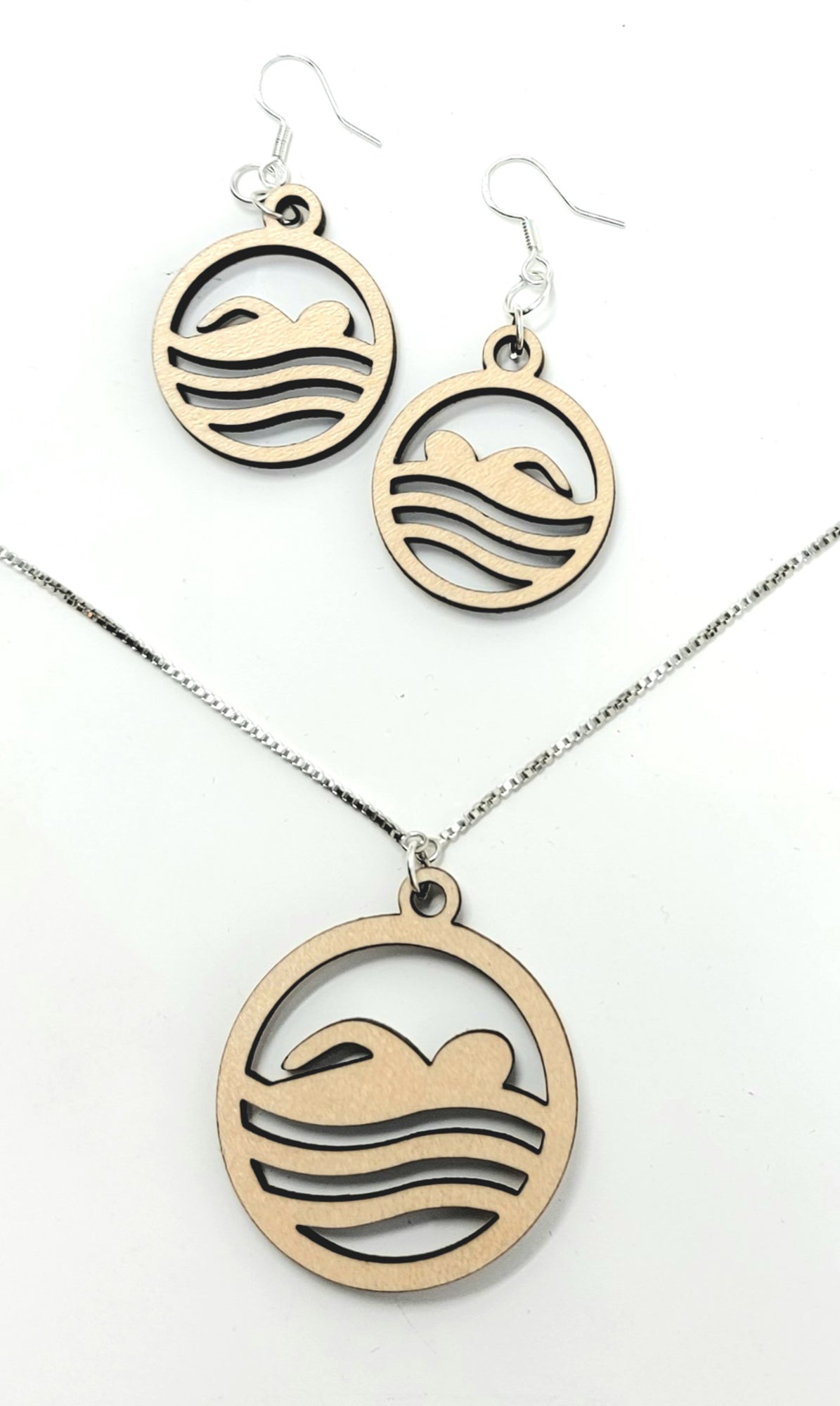 Swimming Earrings and Pendant Set