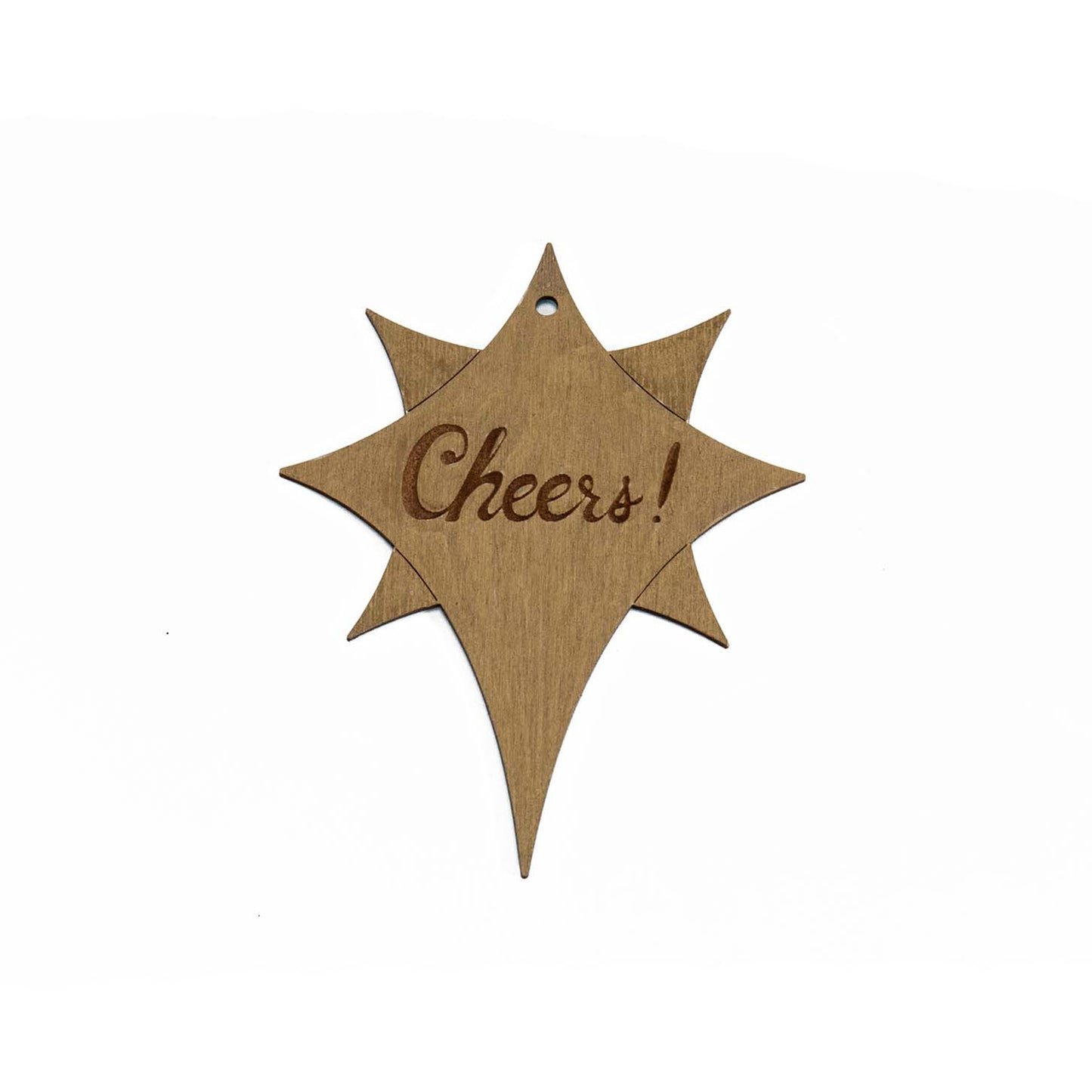 "Cheers" Shining Star Gift Tag - Glowforge