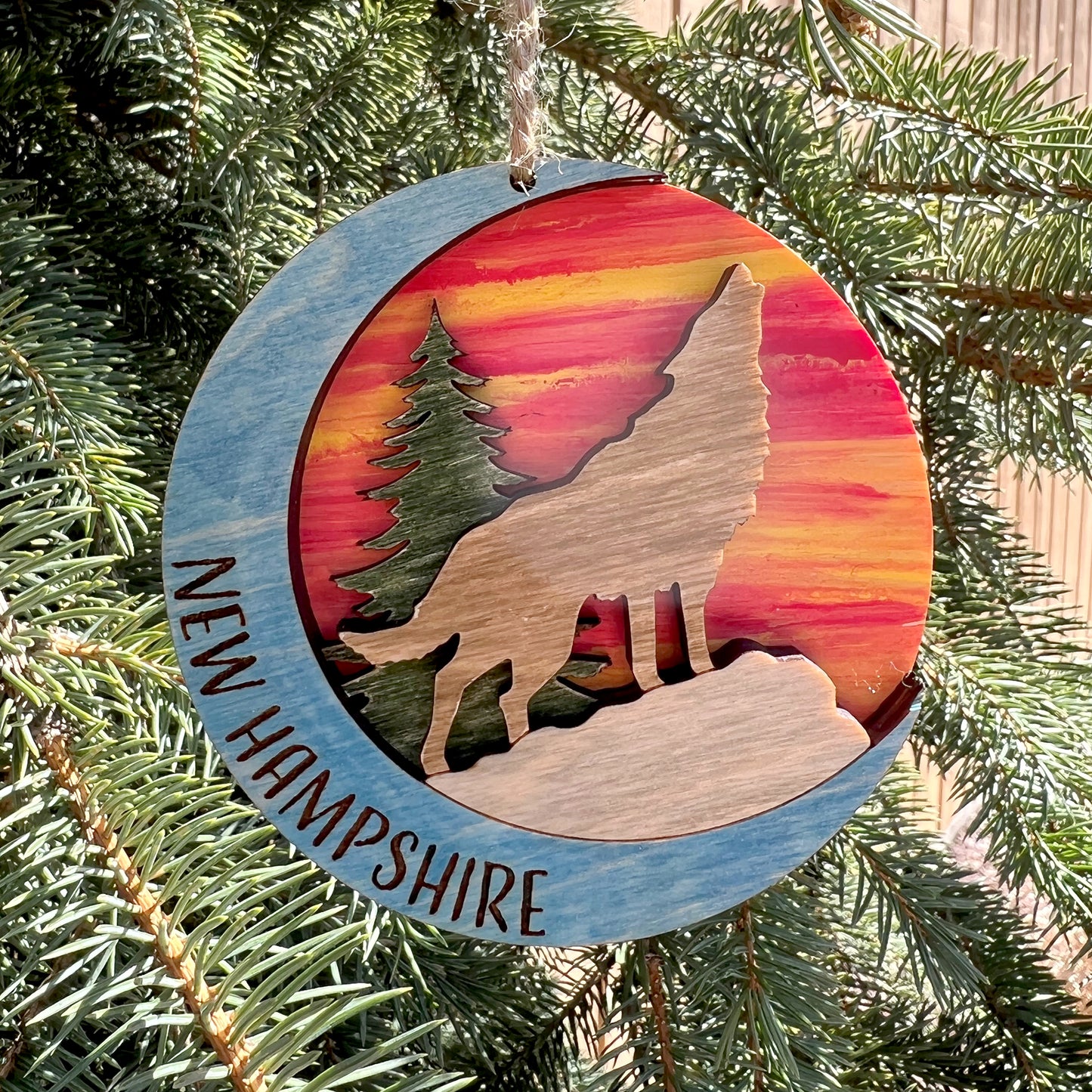 Wolf and Moon Ornament