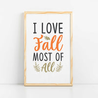 "I Love Fall Most of All" Graphic