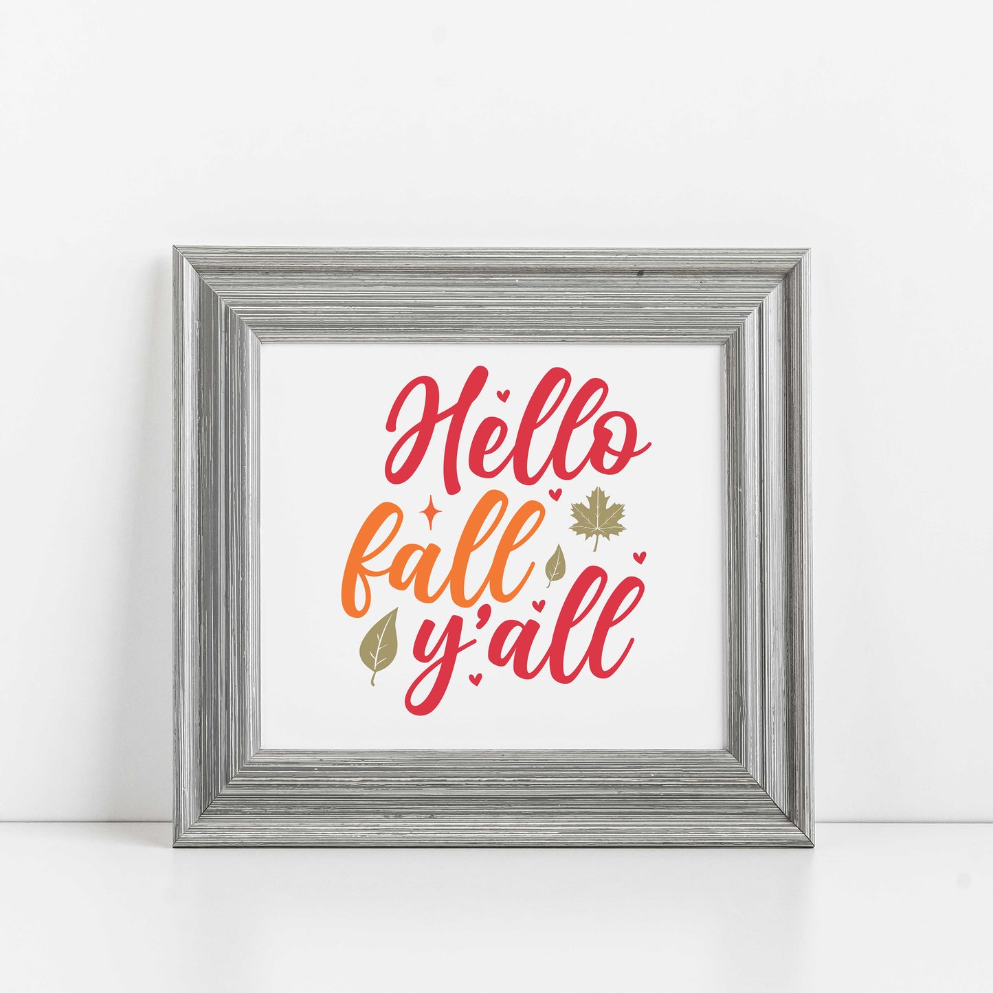 "Hello Fall Y'all With Leaf" Graphic