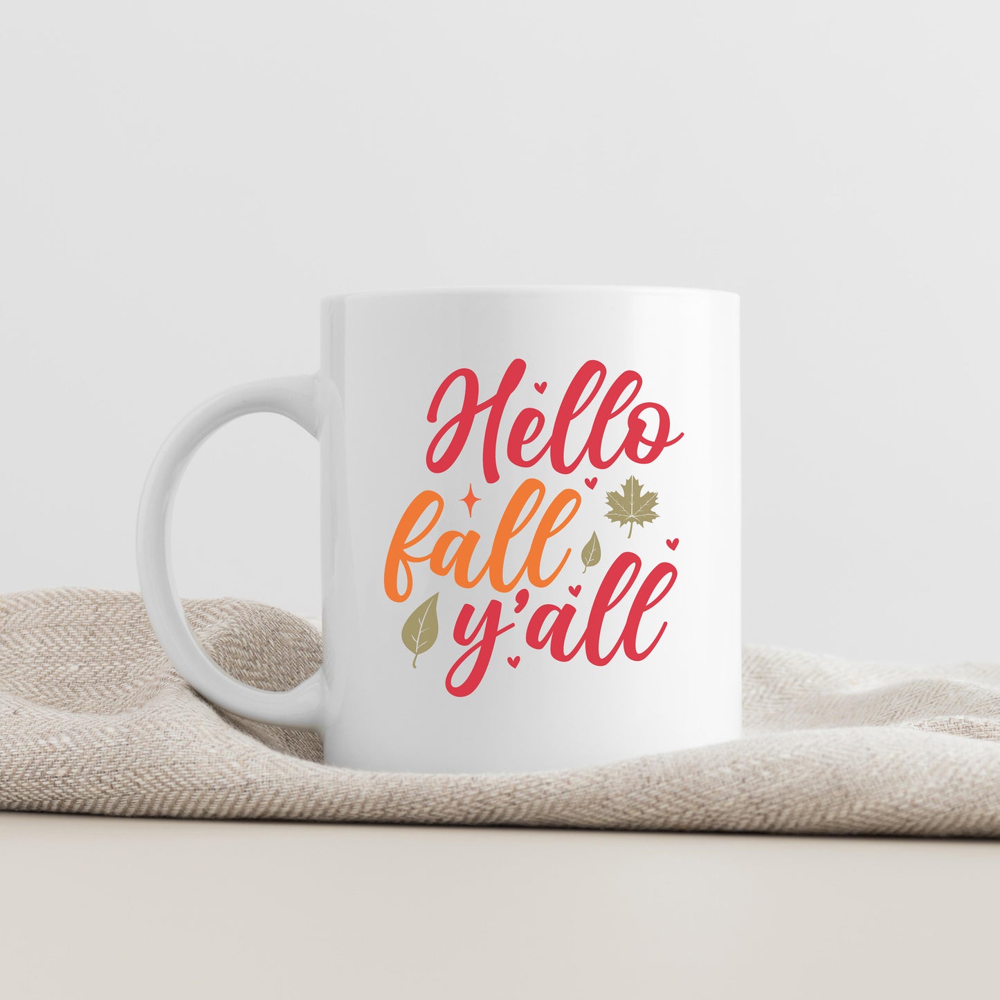 "Hello Fall Y'all With Leaf" Graphic
