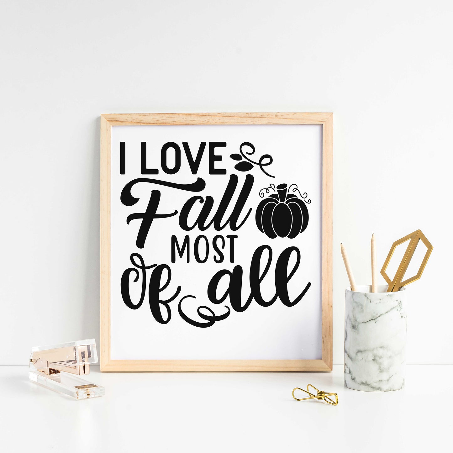 "I Love Fall Most Of All With Pumpkin" Graphic