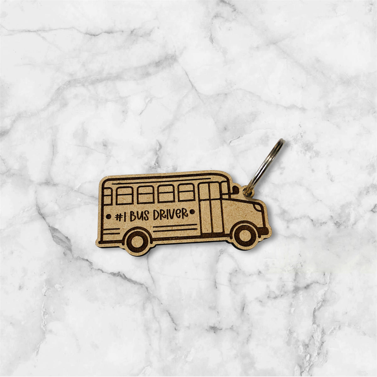 #1 Bus Driver Keychain School Gift (Set of 2) - Glowforge