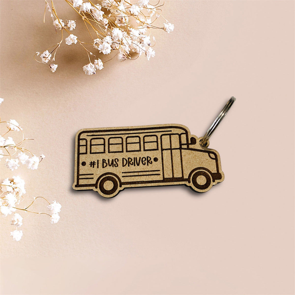 #1 Bus Driver Keychain School Gift (Set of 2) - Glowforge