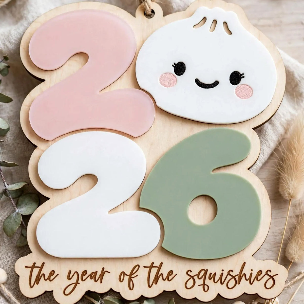 2026 Year of the Squishies Dumpling Ornament - Glowforge