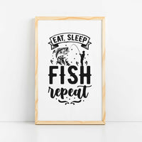 "Eat Sleep Fish Repeat" Graphic