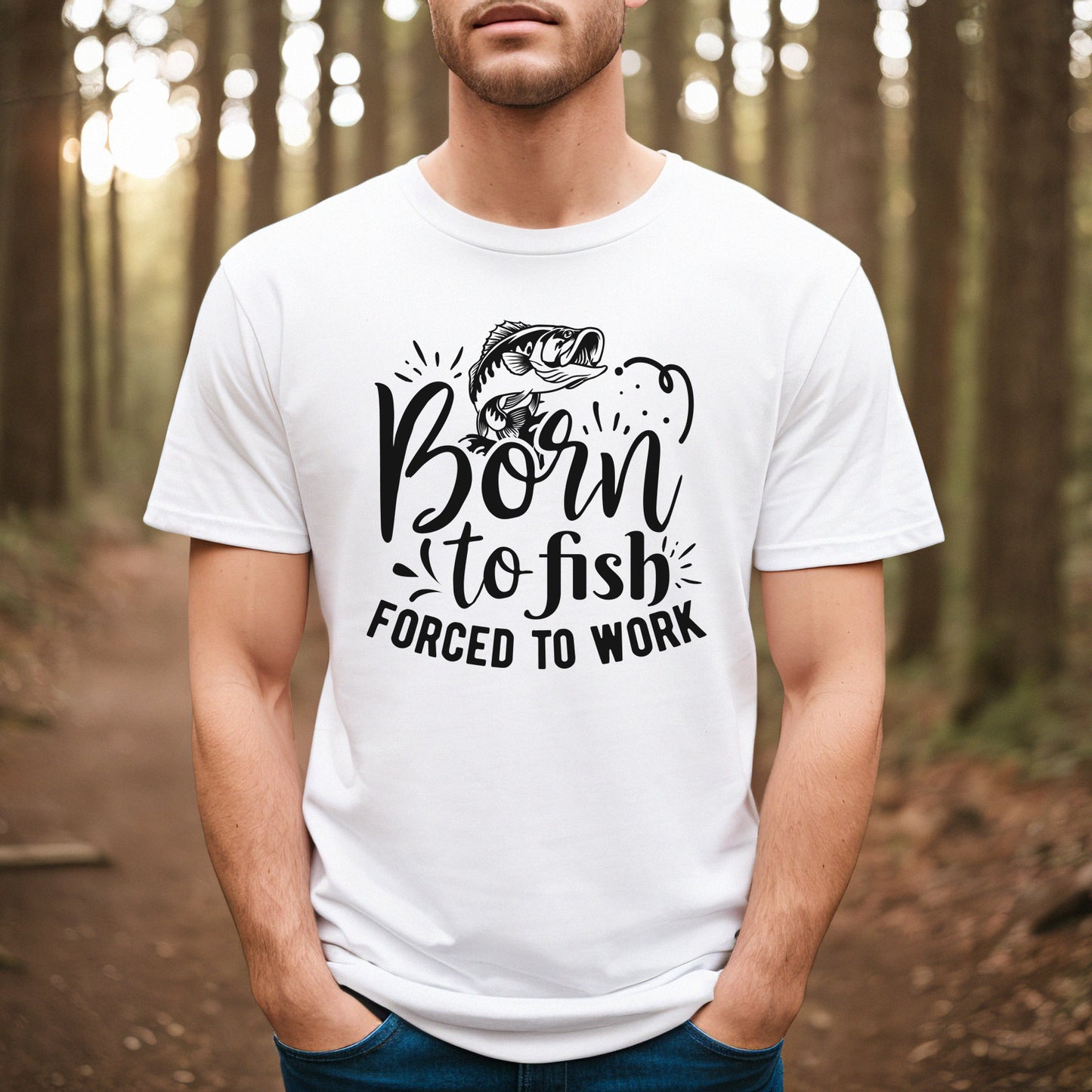Born To Fish Forced To Work Graphic – Glowforge Shop