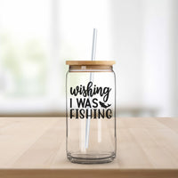 "Wishing I Was Fishing" With Fish Graphic