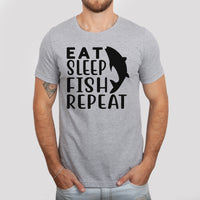 "Eat Sleep Fish Repeat" With Fish Graphic