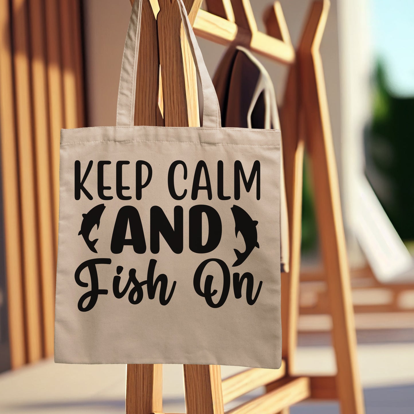 "Keep Calm and Fish On" With Two Fish Graphic