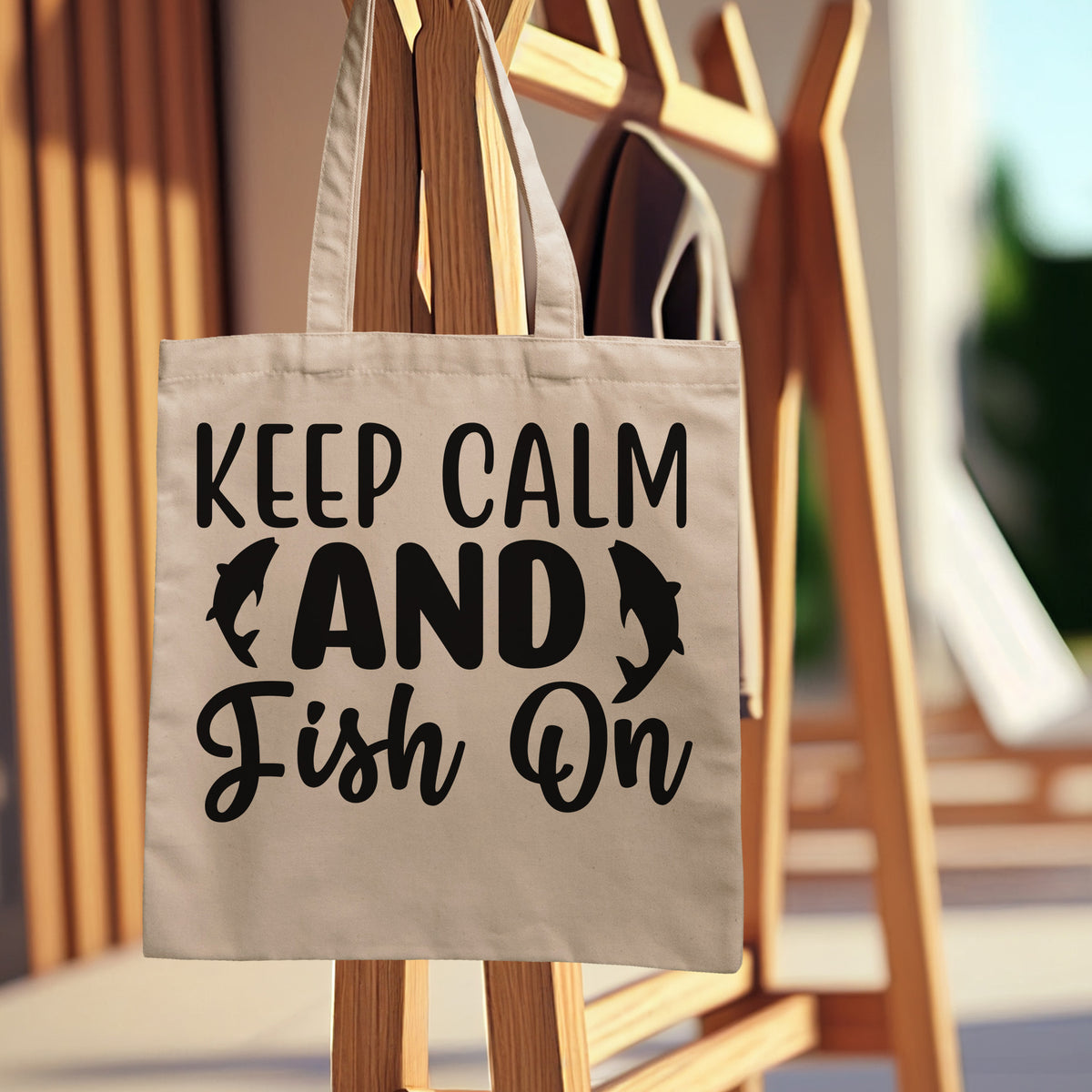 "Keep Calm and Fish On" With Two Fish Graphic - Glowforge