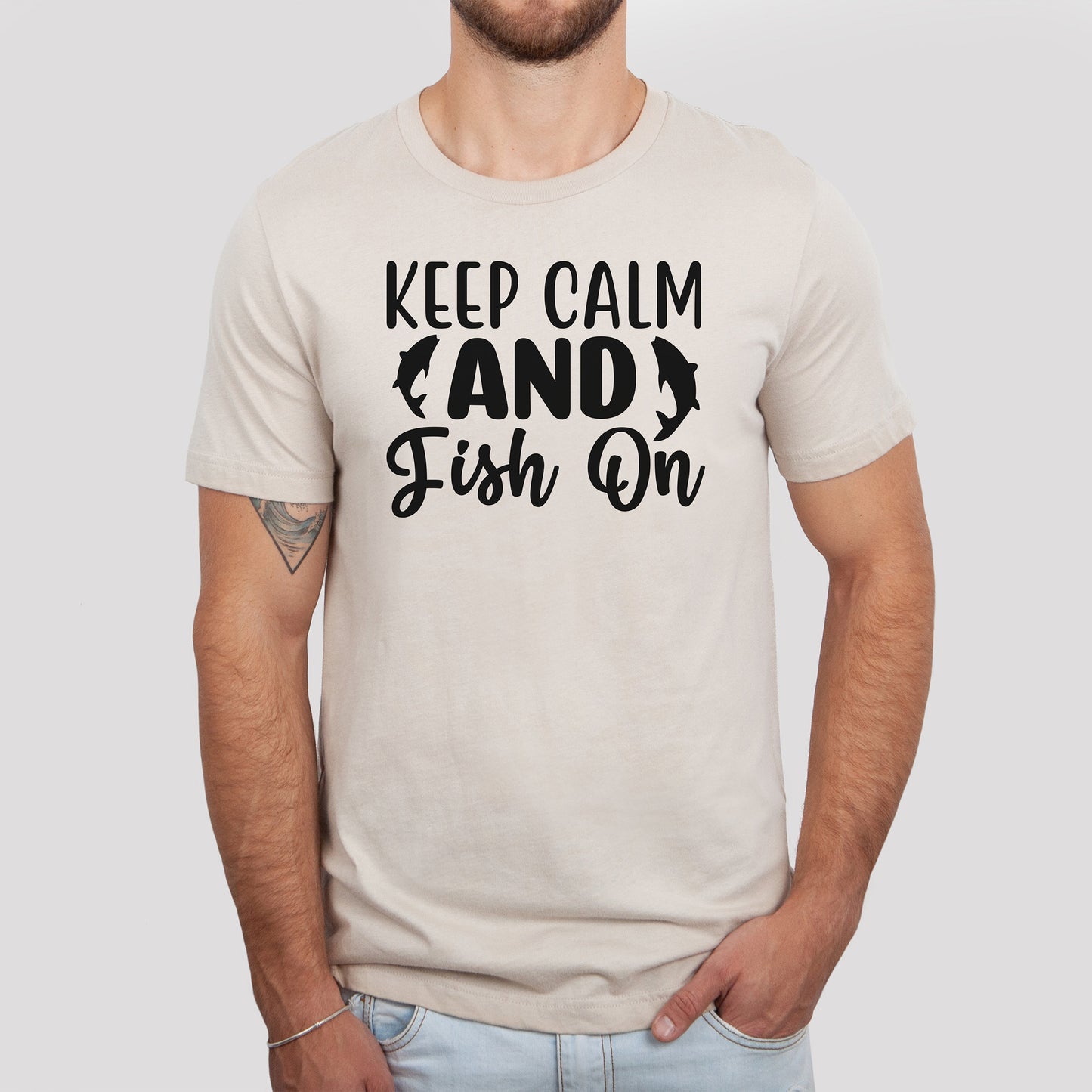 "Keep Calm and Fish On" With Two Fish Graphic