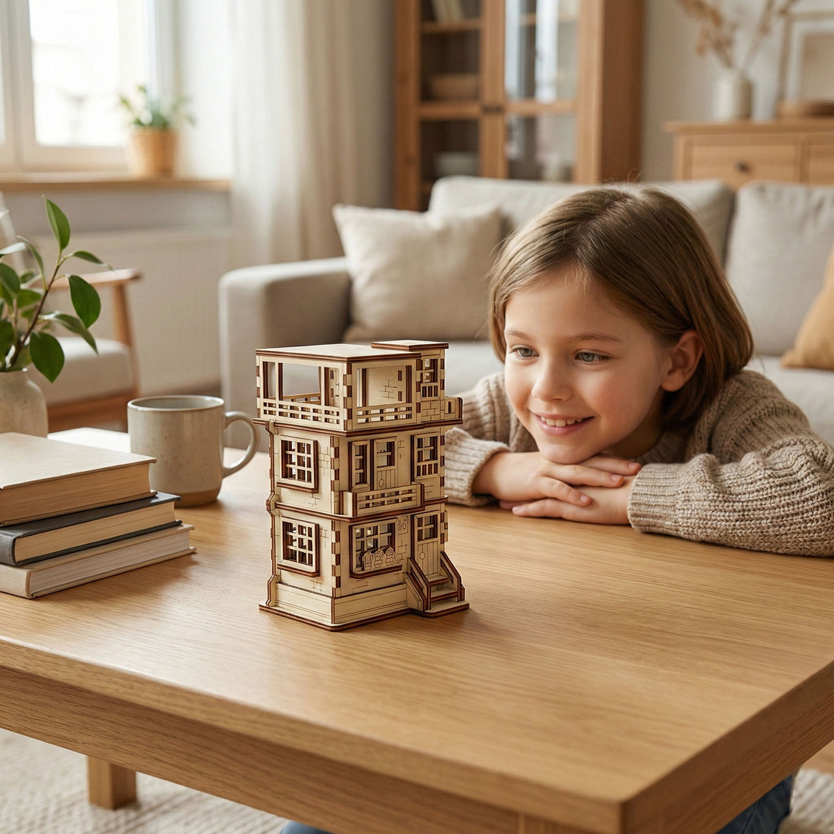 3-Story Modern Townhouse - Stylish Miniature Architecture Model - Glowforge