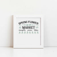 "Spring Flower Market Marigolds Peonies Tulips" Graphic