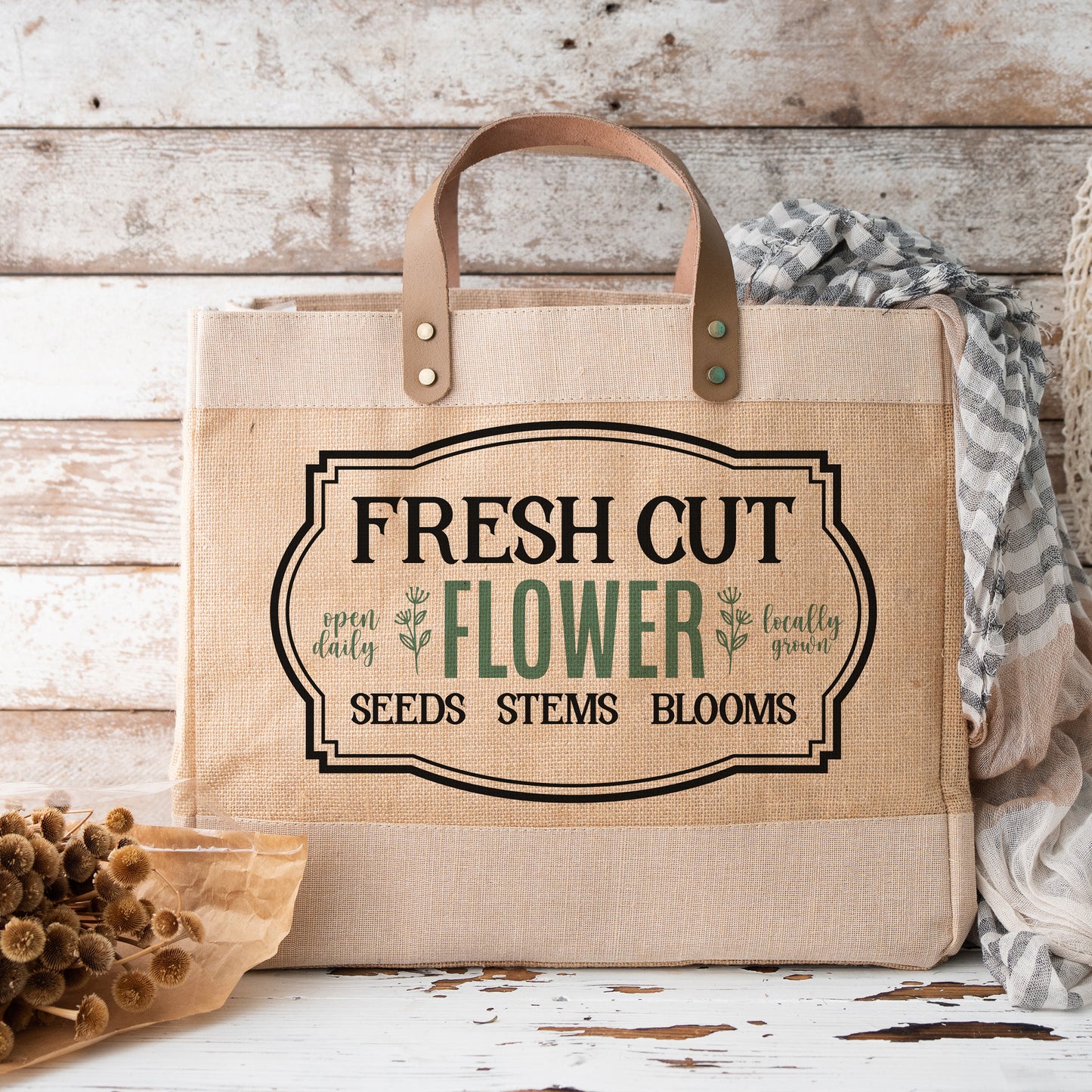 "Fresh Cut Flower Seeds Stems Blooms" Graphic