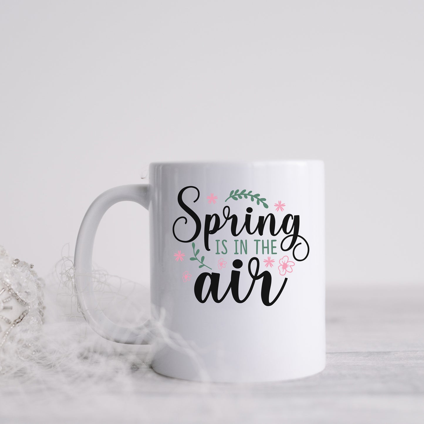 "Spring Is In The Air" With Flowers Graphic