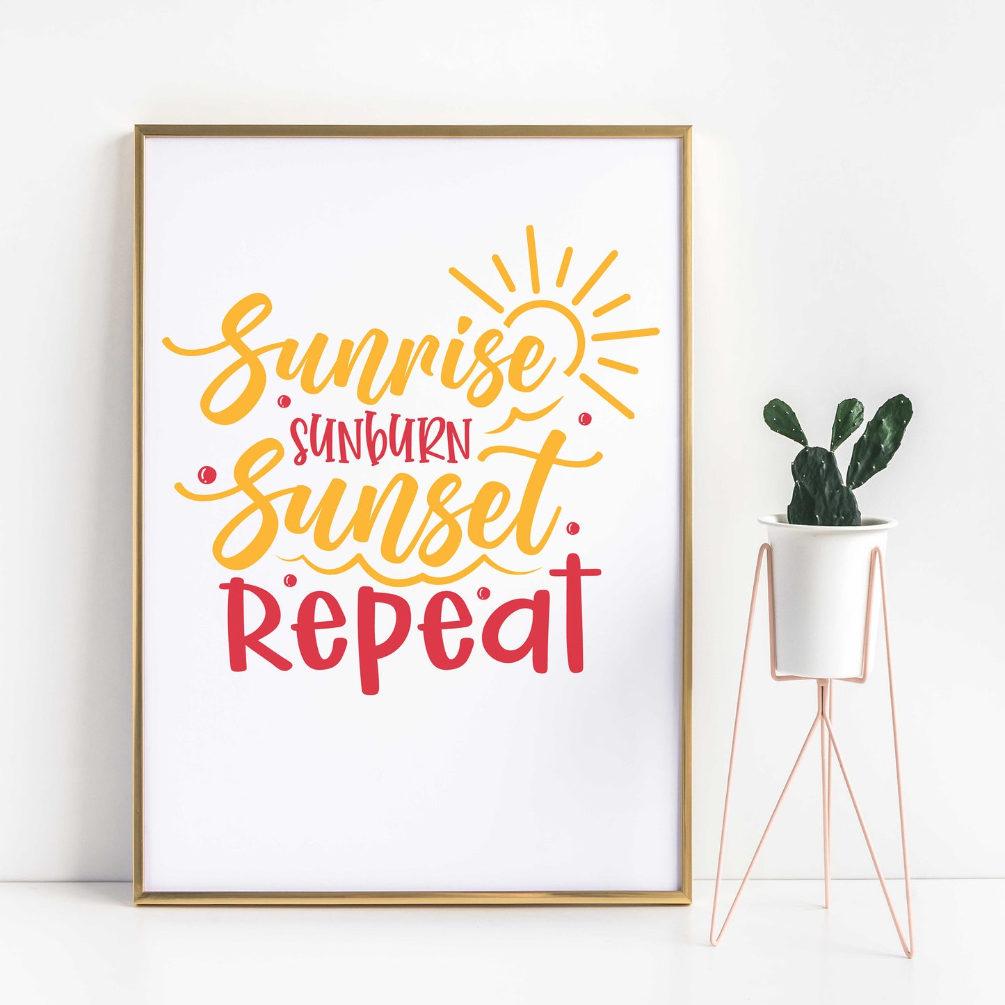 "Sunrise Sunburn Sunset Repeat" Graphic