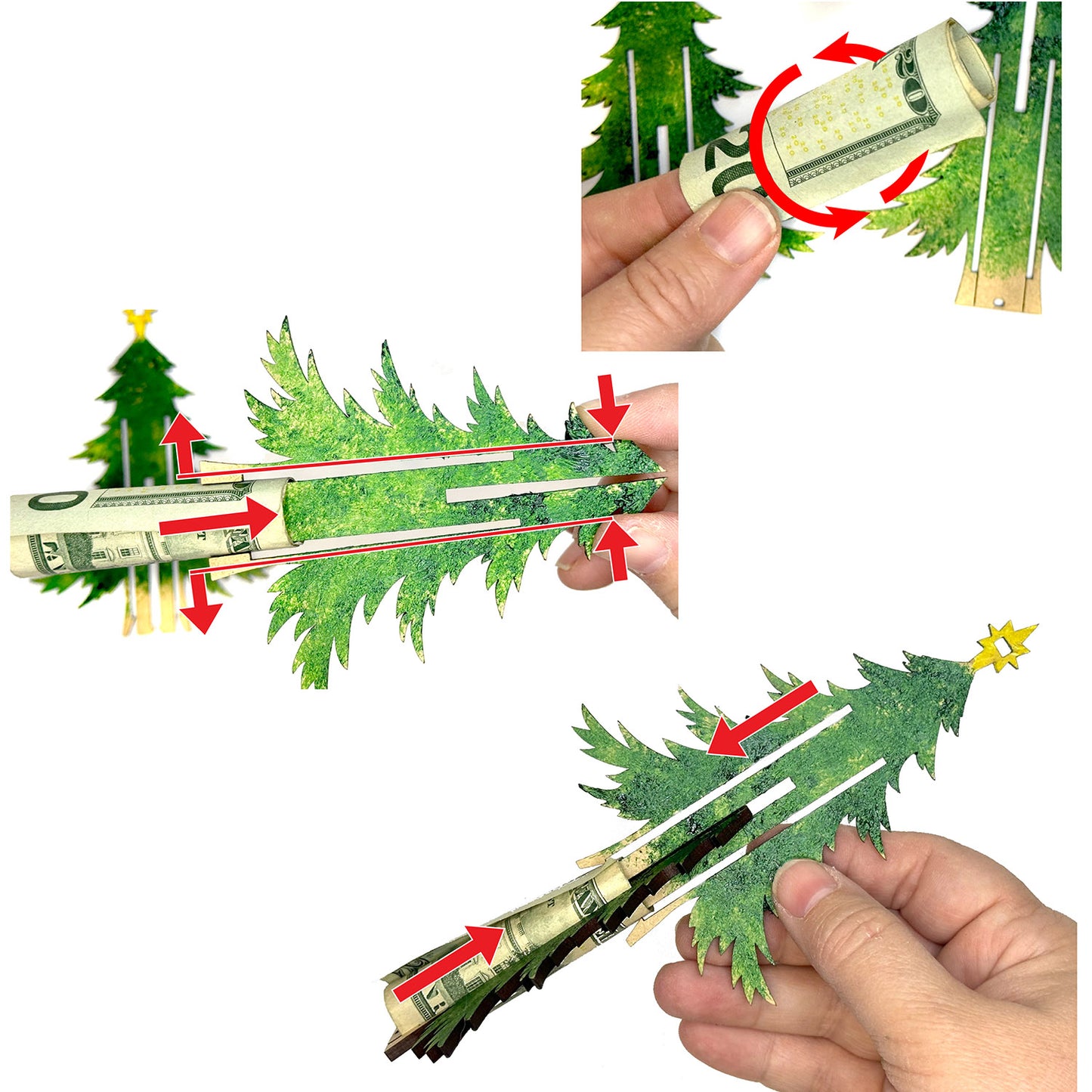 3D Christmas Tree Money Holder