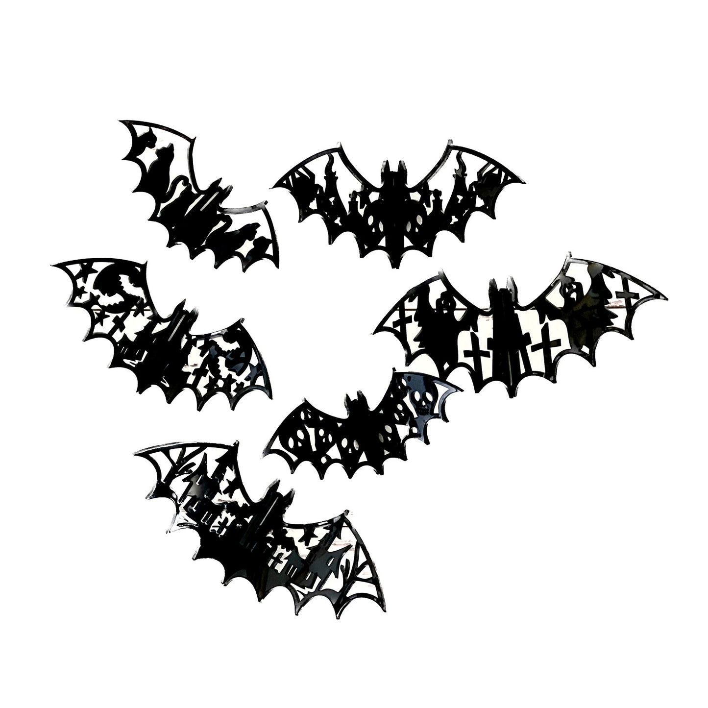 3D Halloween Bats (Set of 6) - Spooky Bat Decor