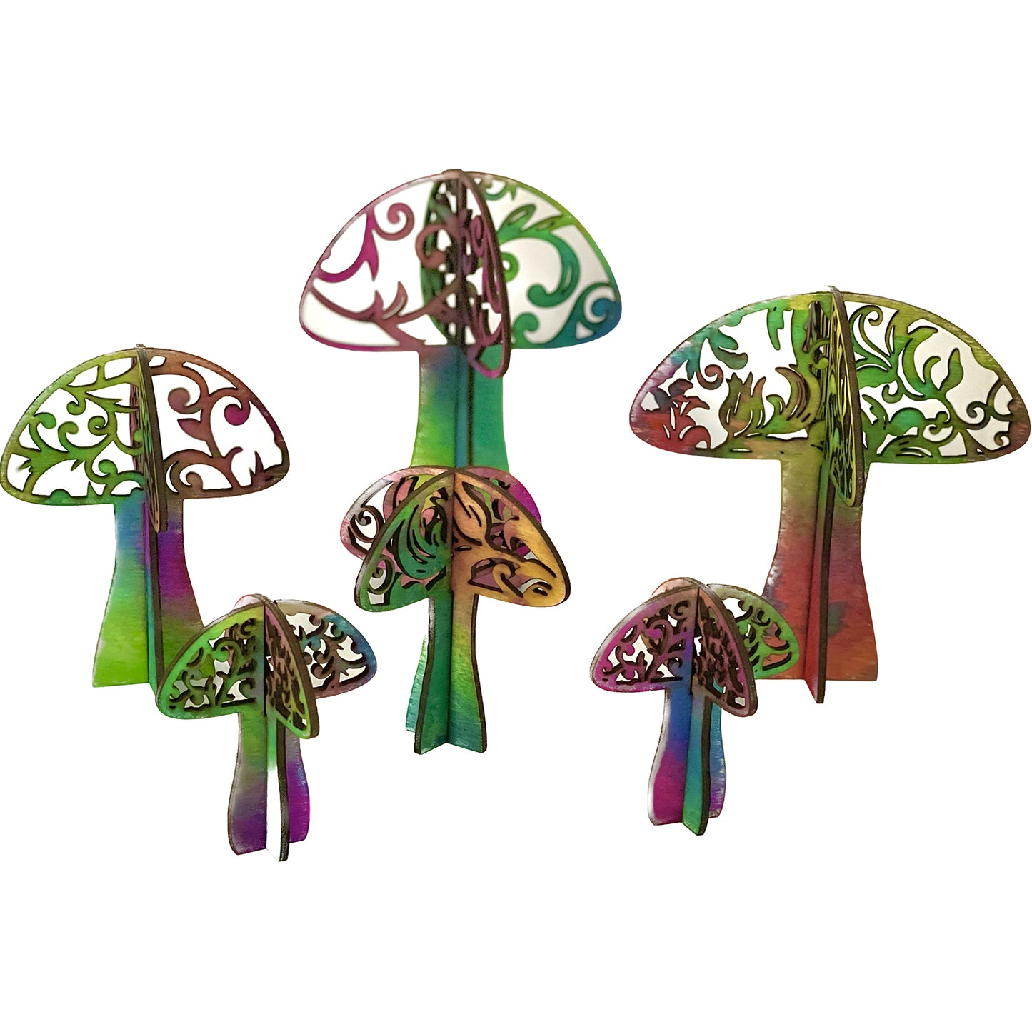 3D Mushroom Shelf Sitters (Set of 5)