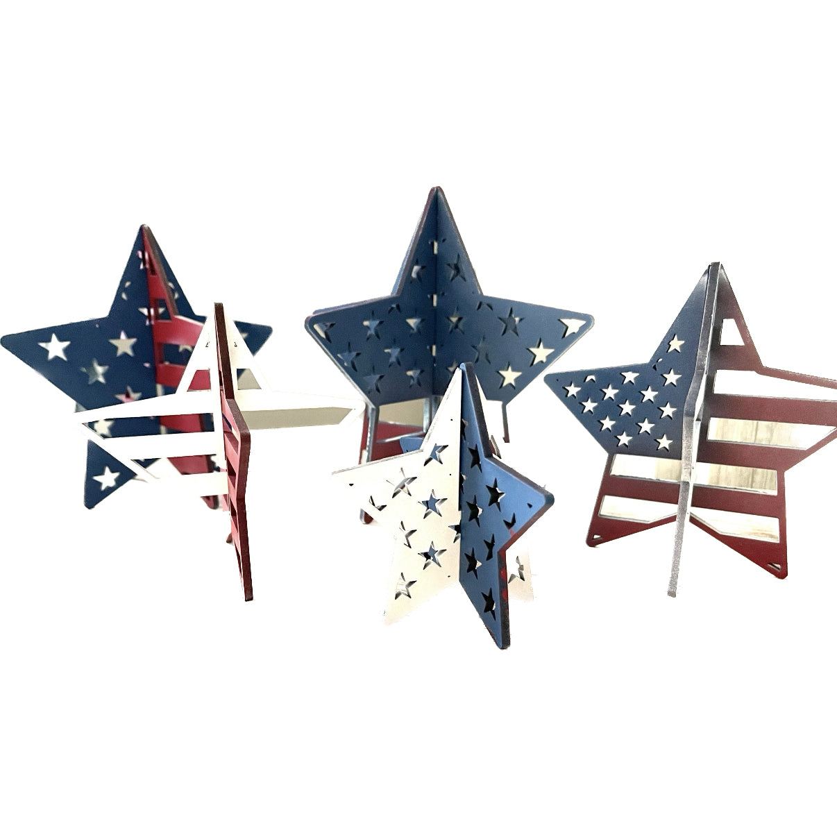 3D Patriotic Stars Shelf Sitters (Set of 5) For Thick Proofgrade