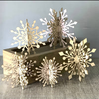 3D Snowflake Shelf Sitters (Set of 5)