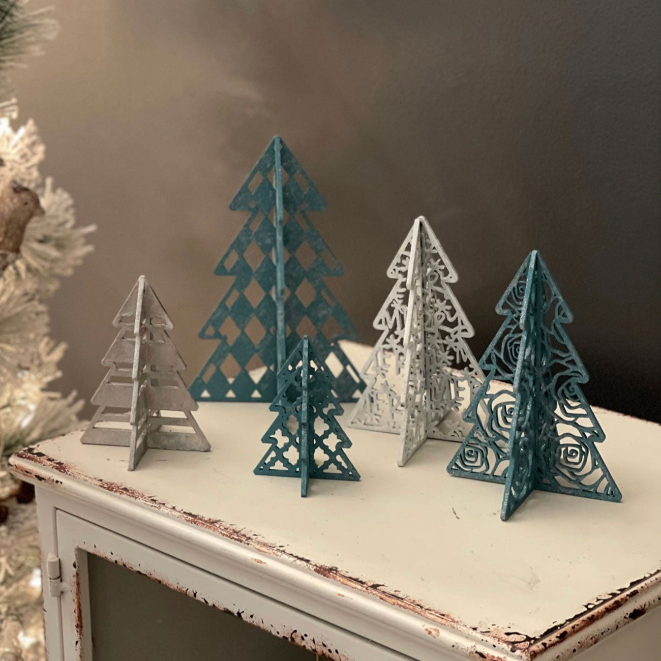 3D Patterned Christmas Trees for 1/8" Material (Set of 5) - Glowforge