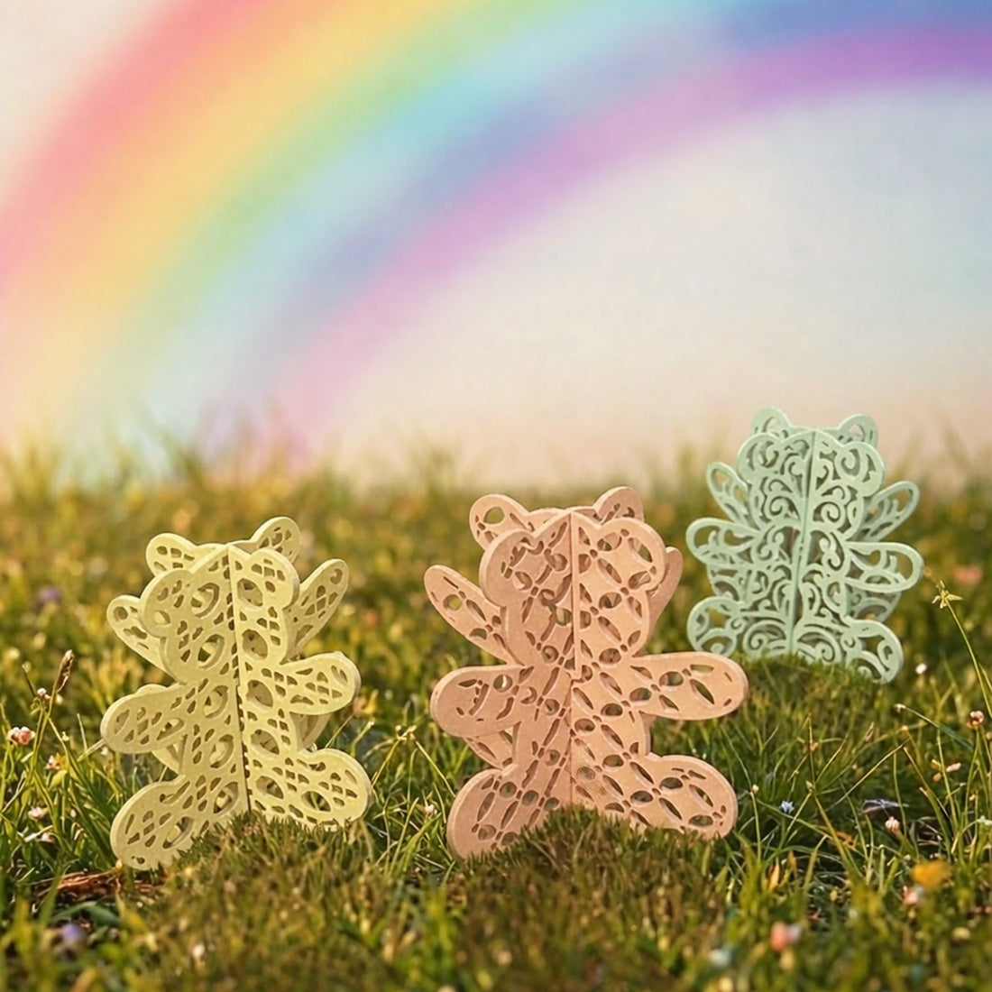 3D Teddy Bears Shelf Sitters (Set of 3) - Glowforge