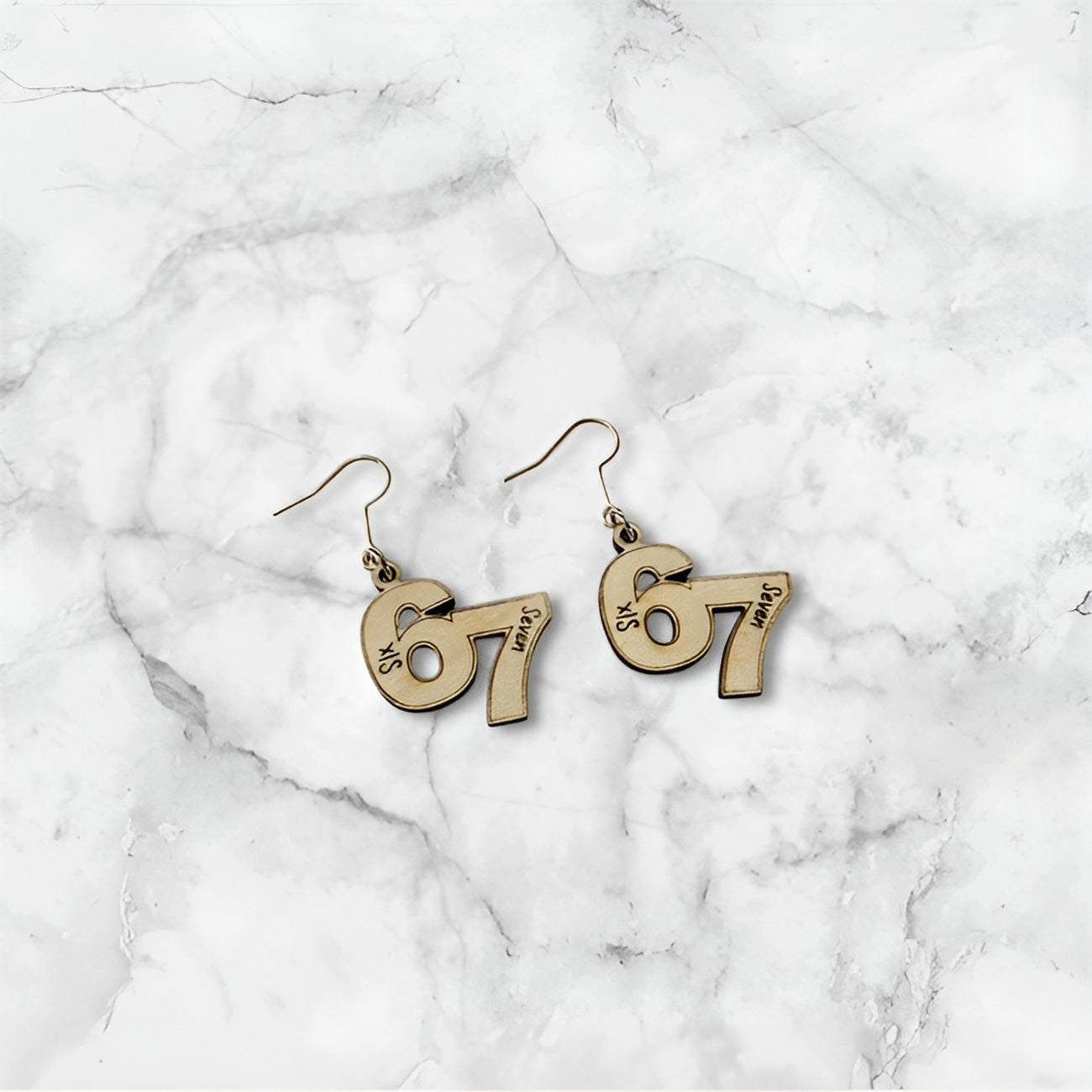 6 7 (Six Seven) Dangle Earrings - Glowforge 