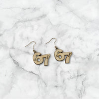 6 7 (Six Seven) Dangle Earrings - Glowforge 