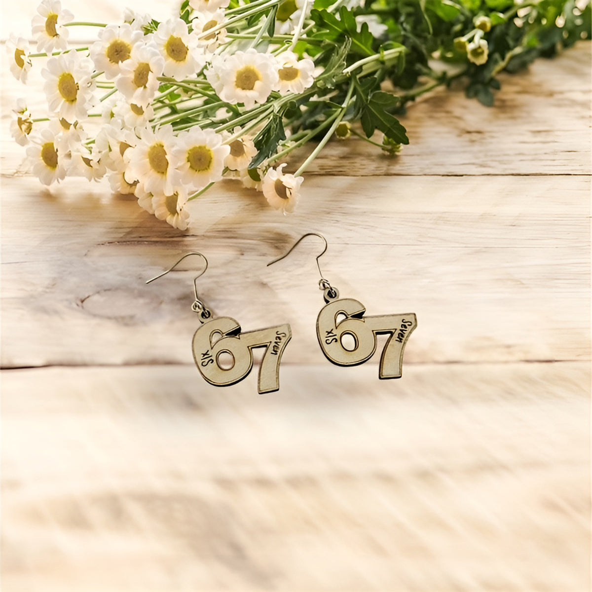 6 7 (Six Seven) Dangle Earrings - Glowforge