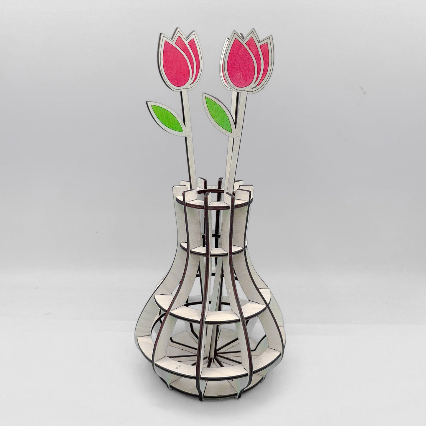 Modern Blossom Geometric 7-inch Vase with Tulip Bouquet