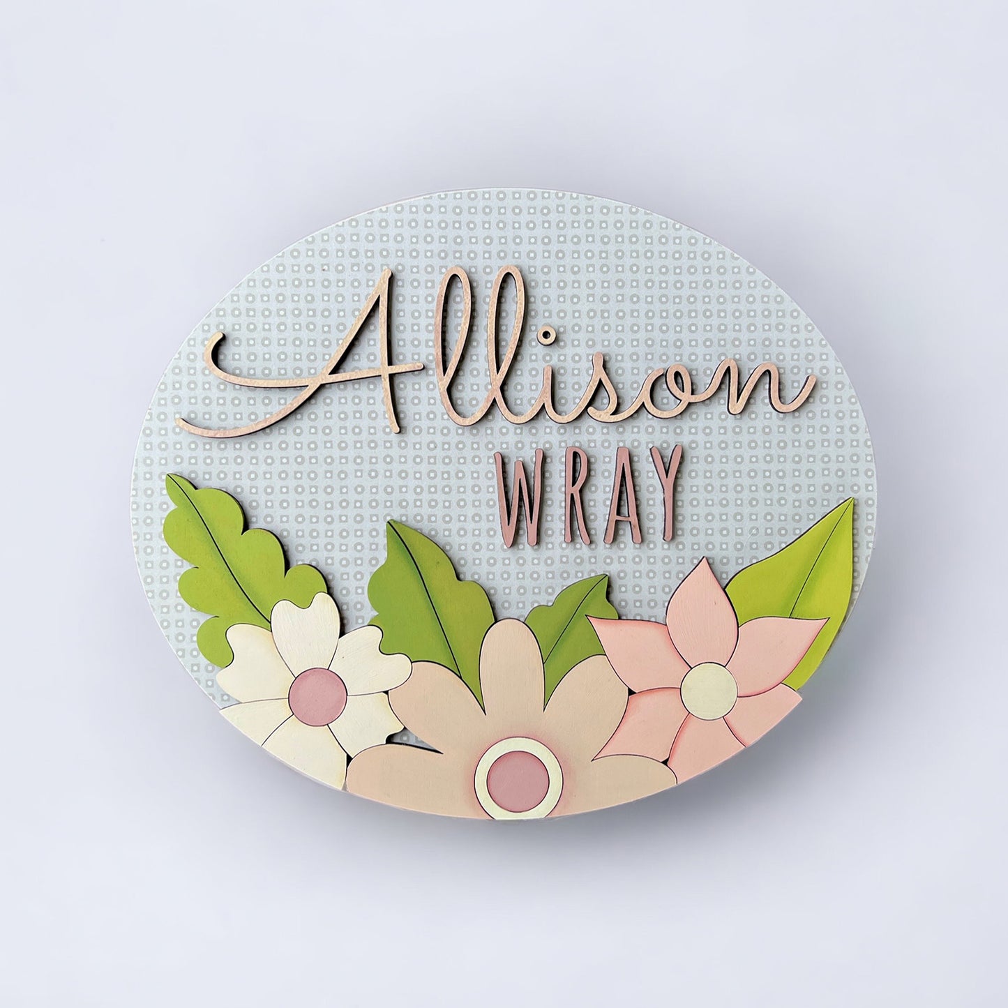 Adorable Floral Name Sign - Personalized Floral Nursery Décor