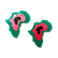 Africa Continent Dangle Earrings - Nesting Version