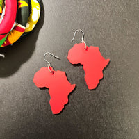 Africa Continent Dangle Earrings - Solid Version