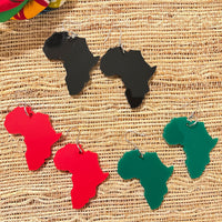 Africa Continent Dangle Earrings - Solid Version
