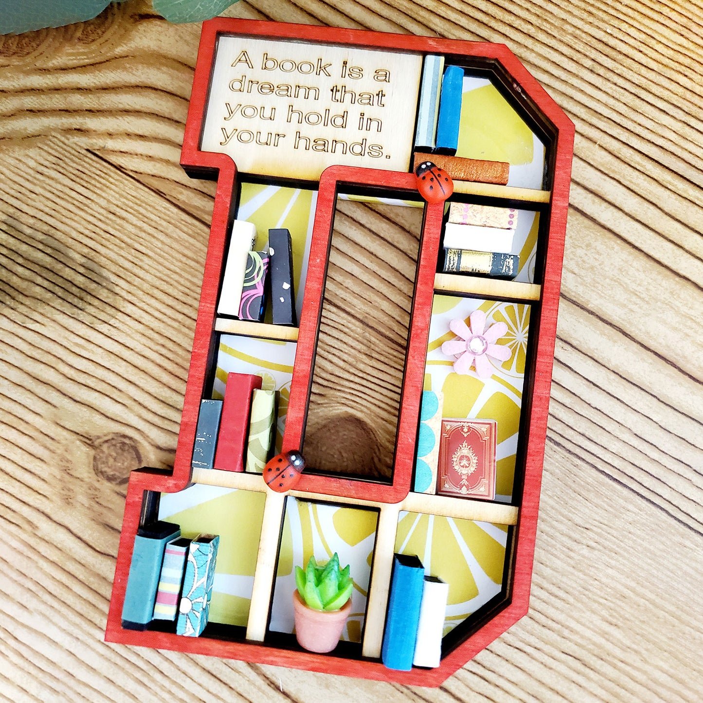 Alphabet Miniature Bookshelf - Letter "D"