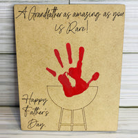 Amazing Grandfather is Rare Handprint Grill Father's Day Sign